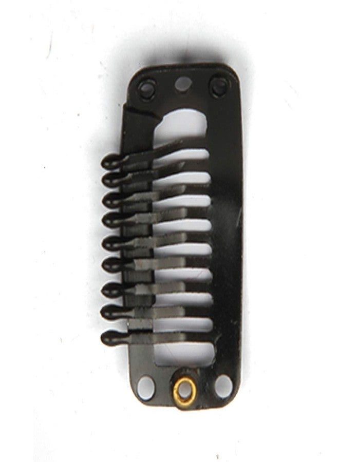 JFFX 30pcs Hair Extension Clip Stainless Steel Snap Clips for Hair Extensions DIY Wig Combs Toupee Clips 9-teeth 32mm 1.2g/pc (Black) - Image 5